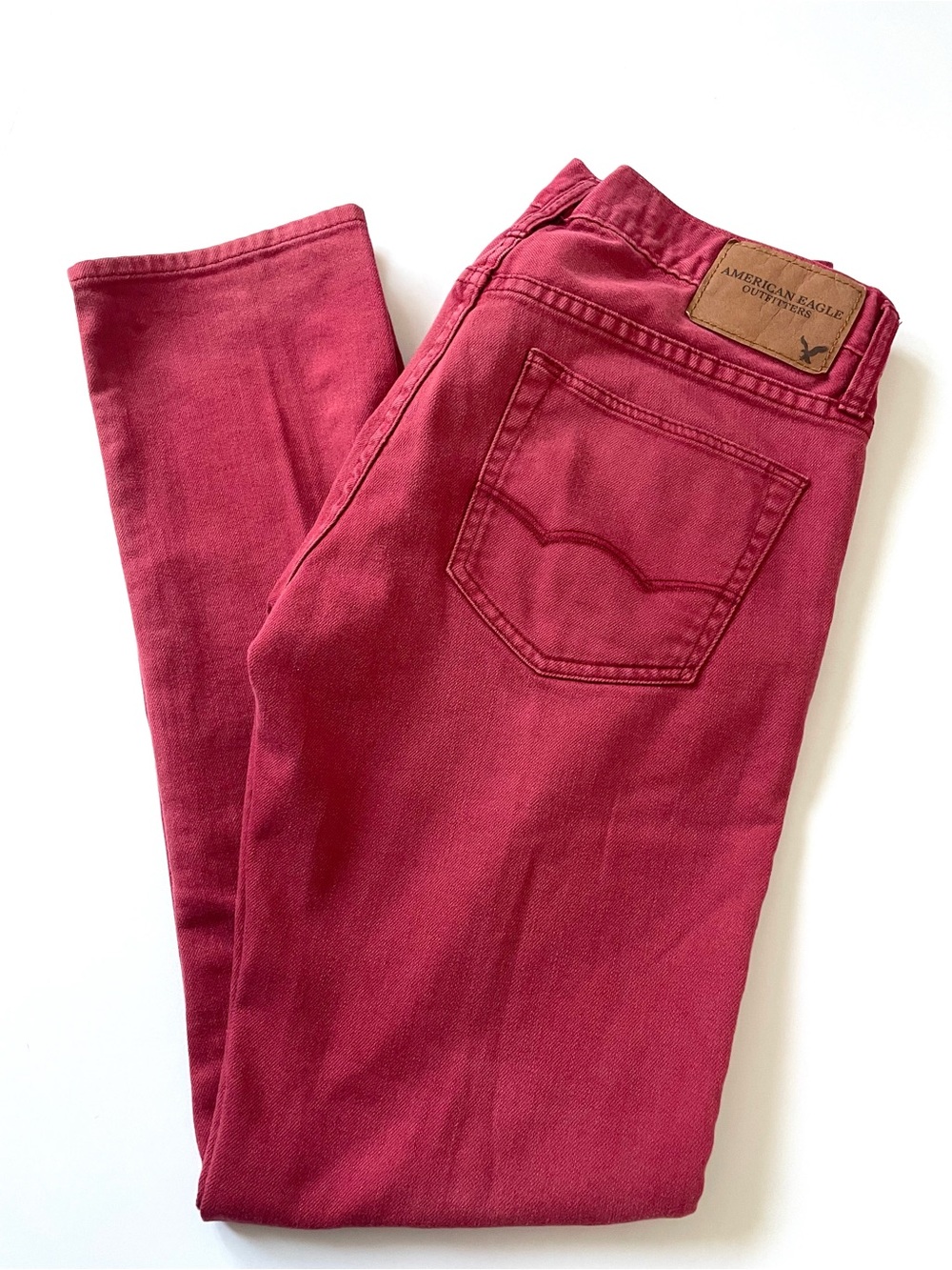 American Eagle Outfitters Womenβs Berry Red Skinny Jeans